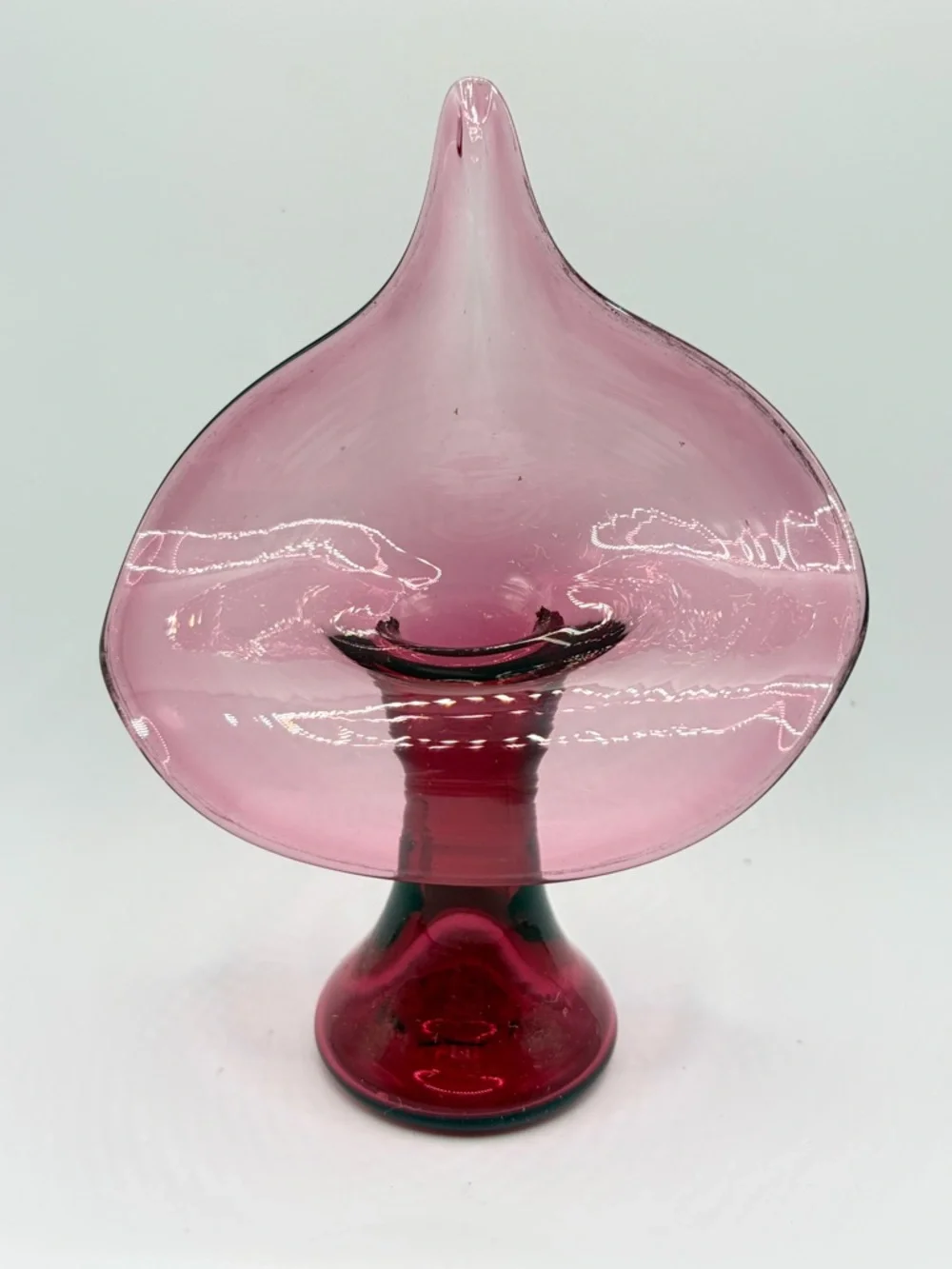 Vintage Jack in the Pulpit Hand Blown Art Glass Vase Vessel Tableware Decor